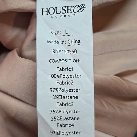 House of CB Gisou blush satin strapless dress Size Large - Picture 6 of 8